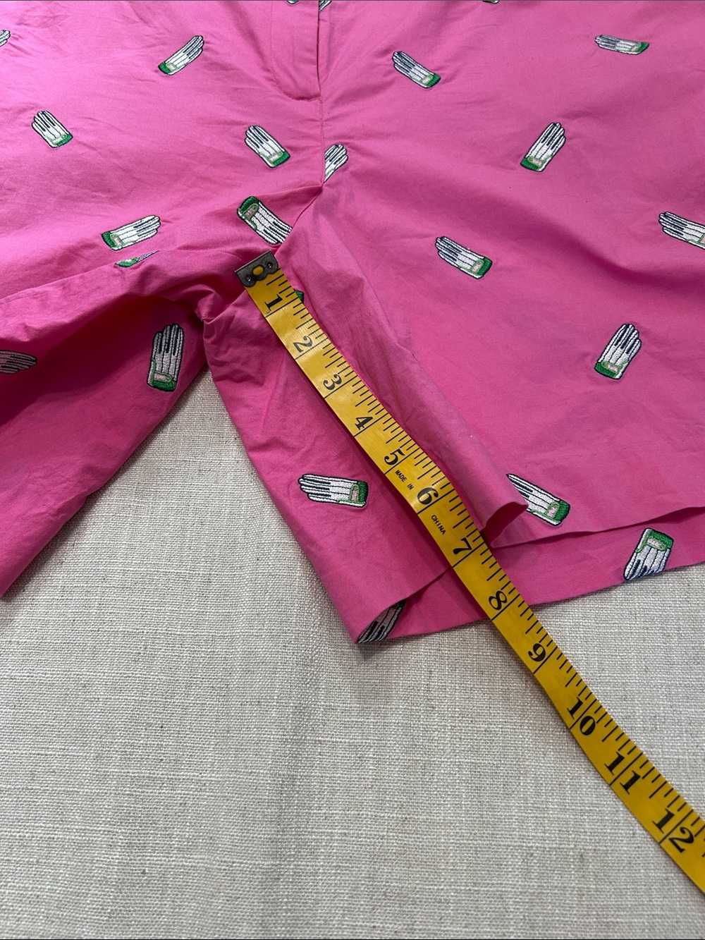 Vintage Lilly Pulitzer Bermuda Shorts Size 12 Pink Golf Glove Embroidered Preppy - Picture 7 of 11